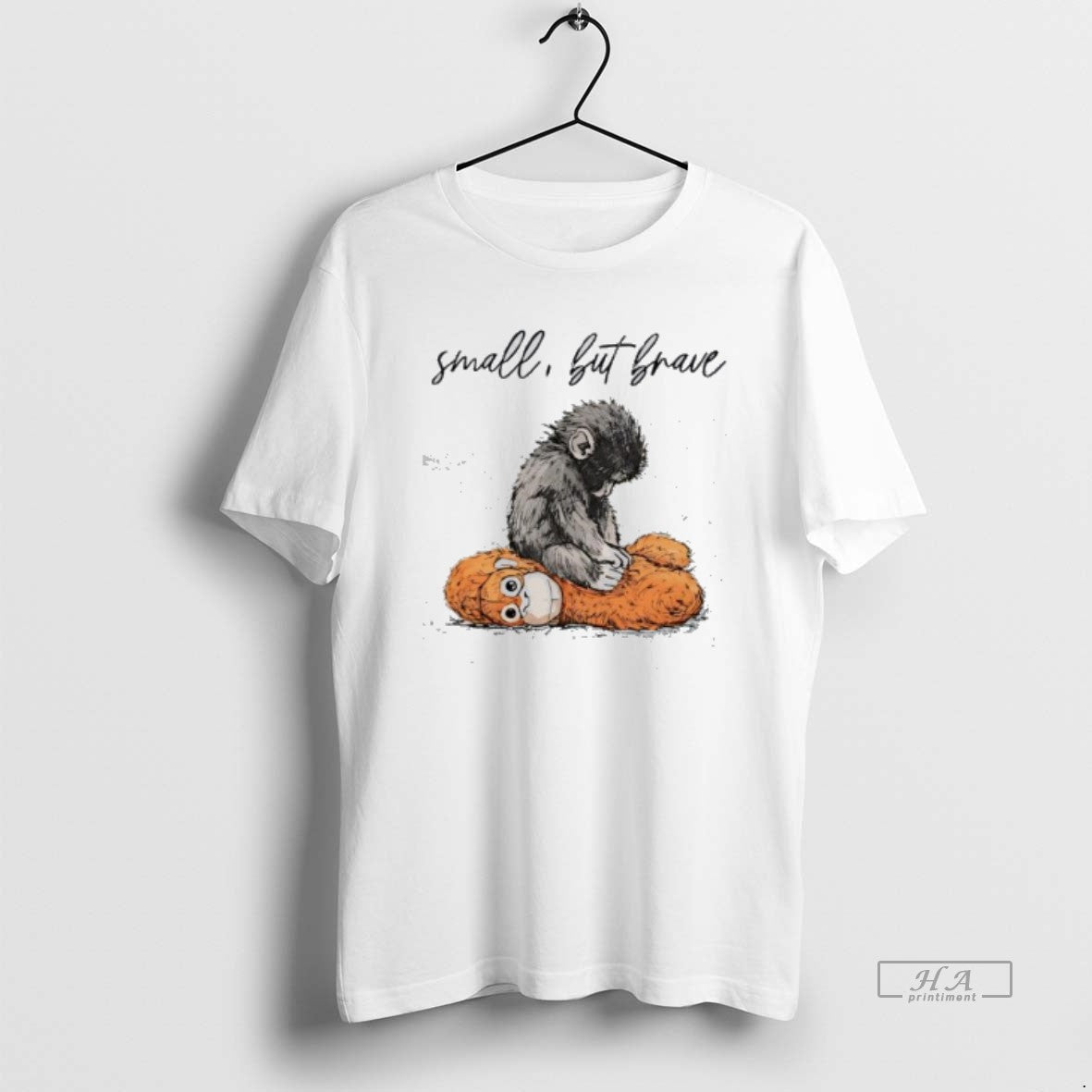 Official Small But Brave Baby Monkey Sitting Sad Graphic Unisex