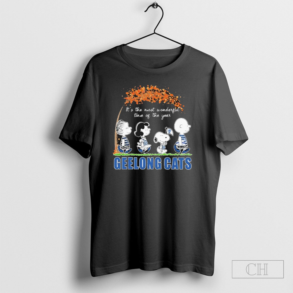 Official The Peanuts Walking Geelong Cats Its The Most Wonderful Time Of The Year Sweater Unisex