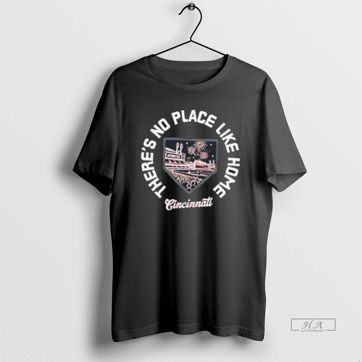 Official Theres No Place Like Home Cincinnati Baseball Tee Unisex