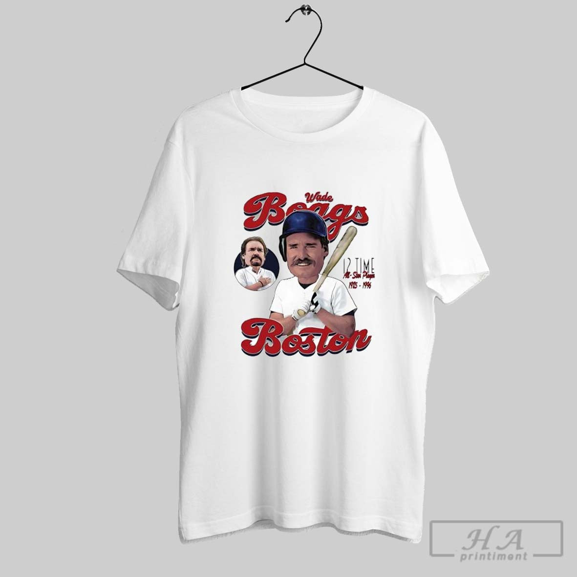Official Wade Boggs Boston Comic 12 Time All Star Player Unisex
