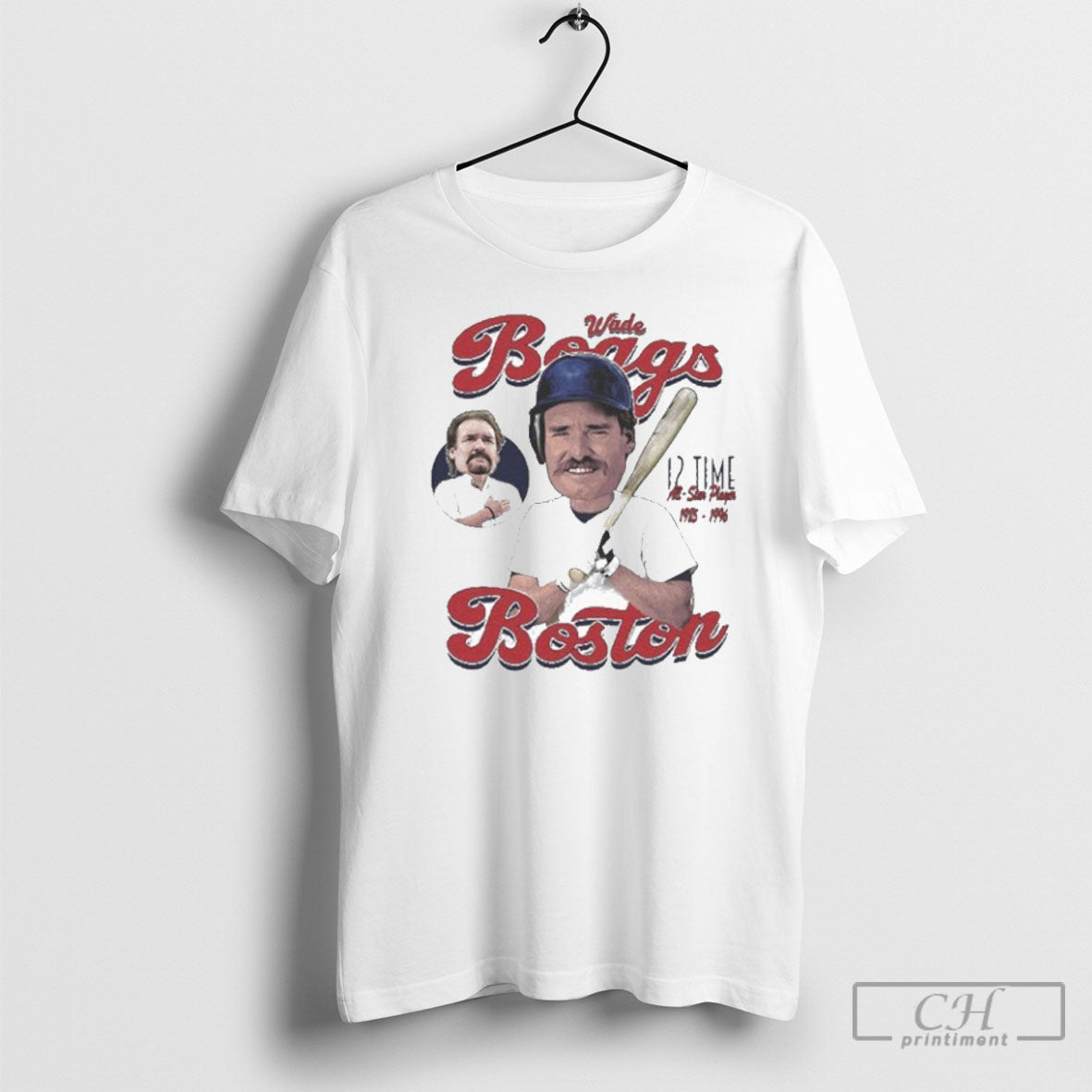 Official Wade Boggs Boston Red Sox Comic 12 Time All Star Player Shirt Sweater Tee Unisex