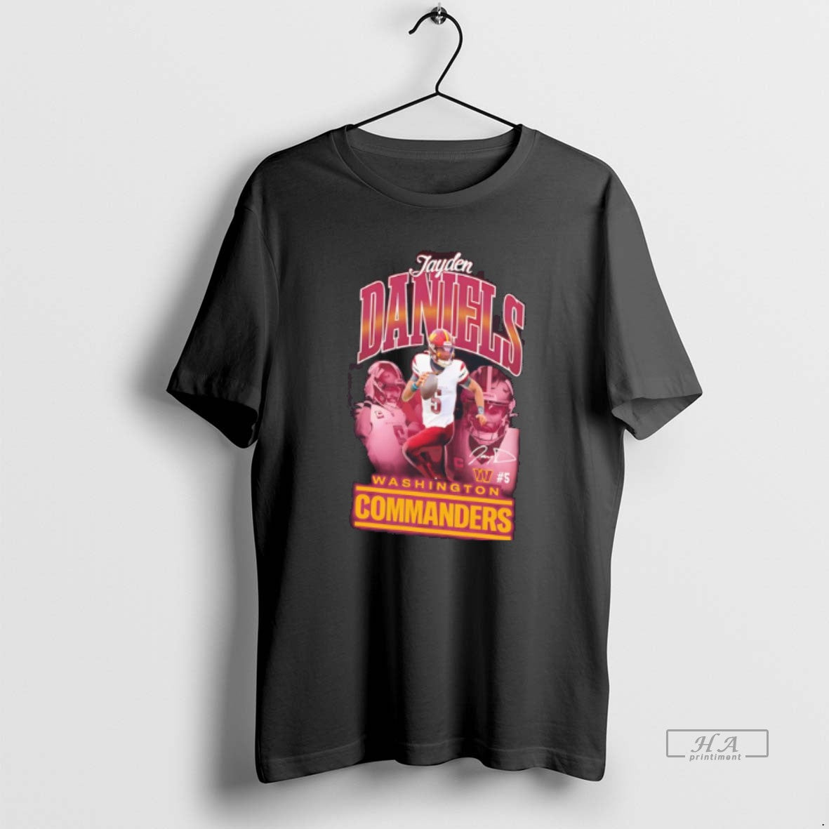 Official Washington Commanders Jayden Daniels Triple Pic Tee Unisex