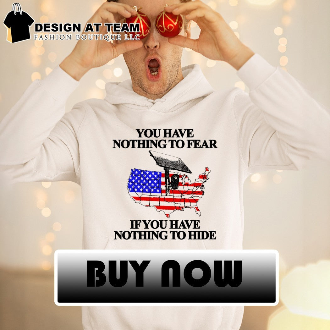 You have nothing to flear if you have nothing to hide USA Map flock camera shirt
