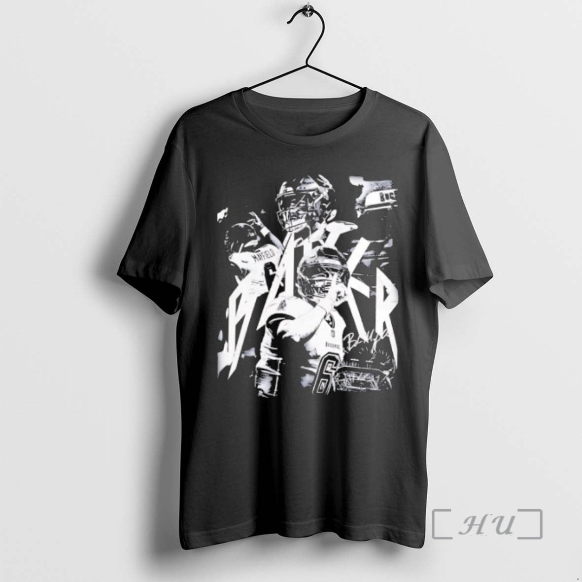 Officials Baker Mayfield Tampa Bay Buccaneers Quarterback Black White Graphic Unisex