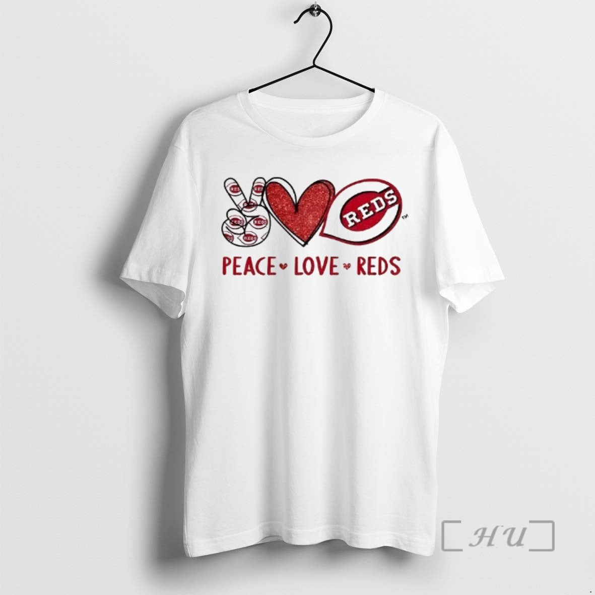 Officials Cincinnati Reds Baseball Peace Love Reds Logo Unisex