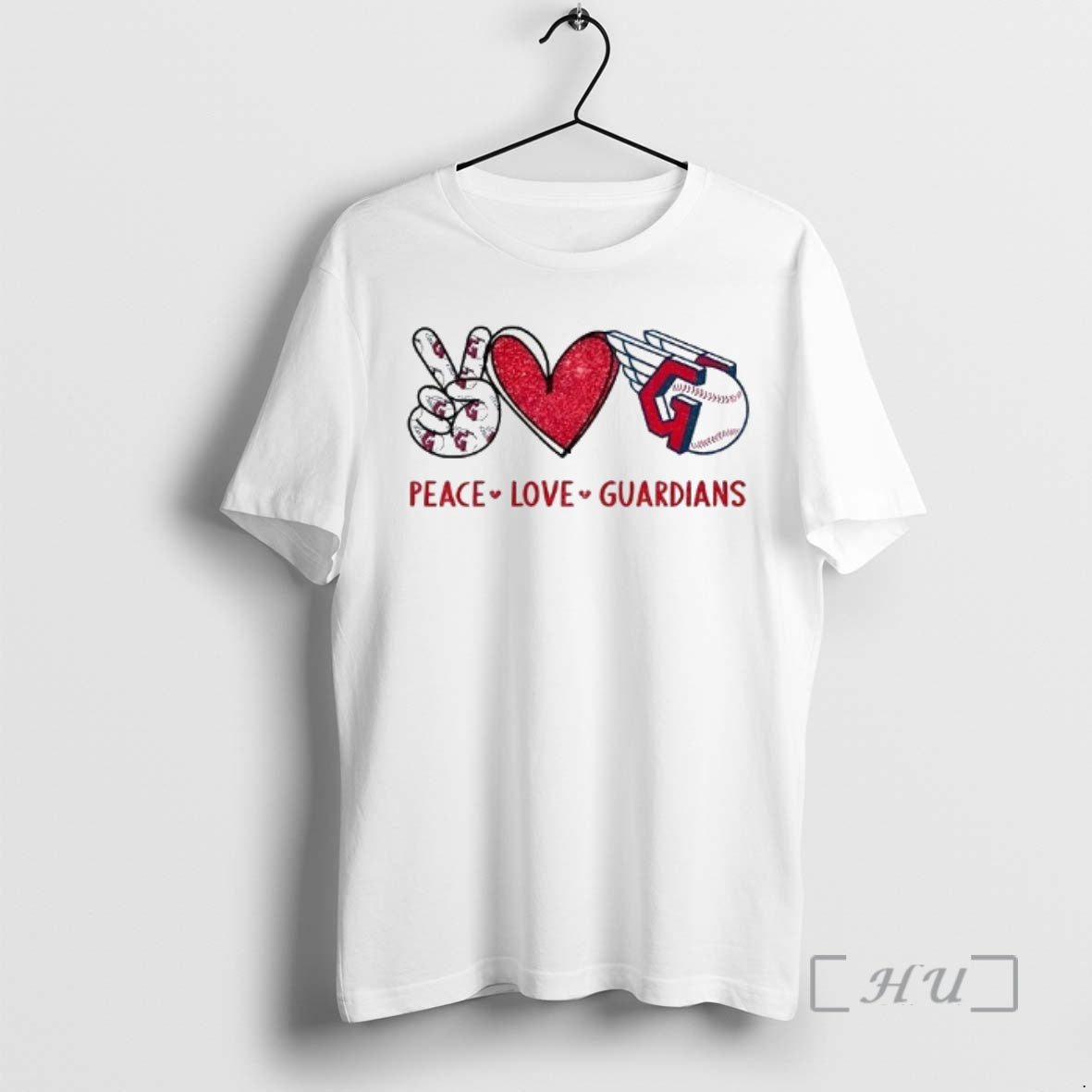 Officials Cleveland Guardians Baseball Peace Love Guardians Logo Unisex