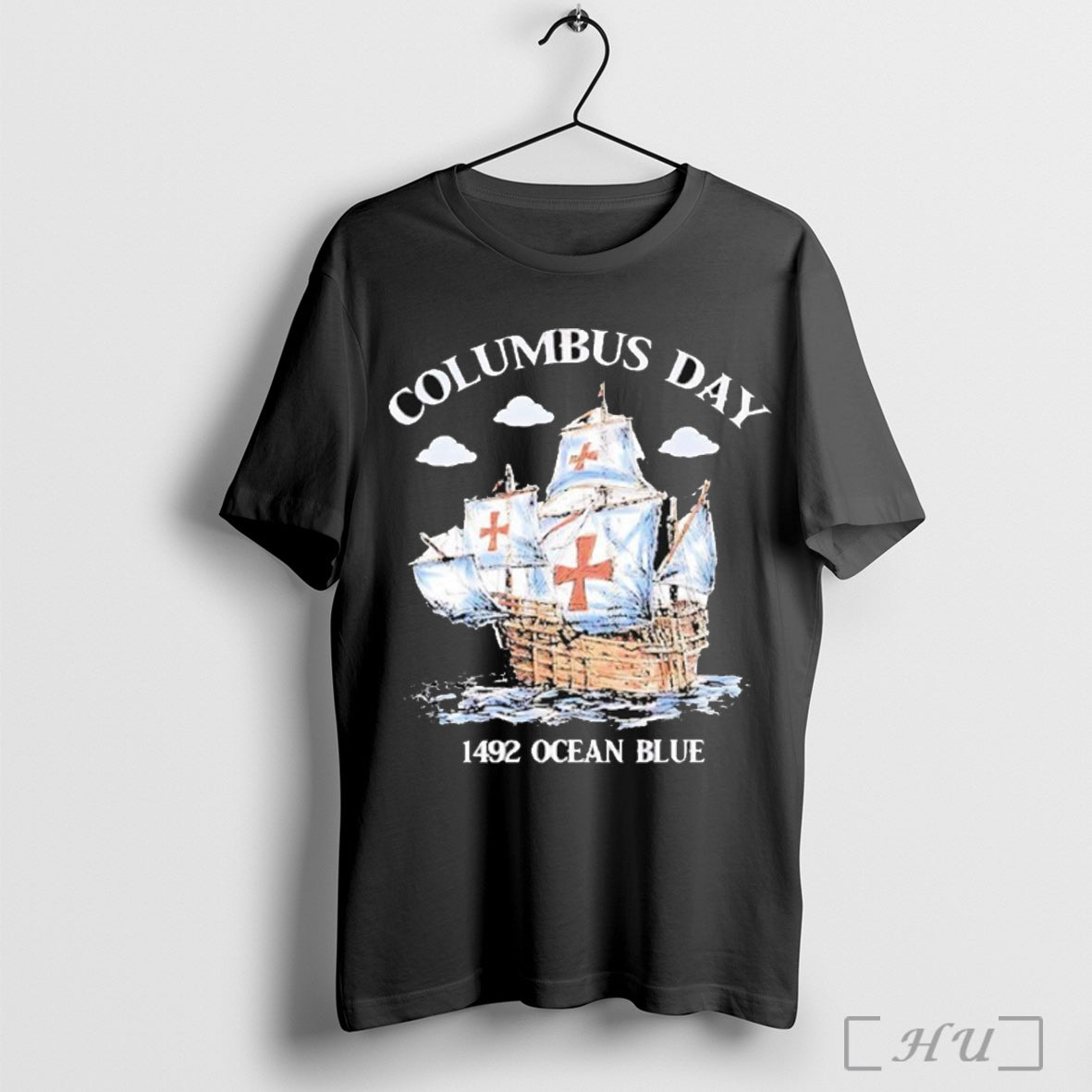 Officials Columbus Day 1492 Ocean Blue Sailboat 2025 T Shirt Unisex