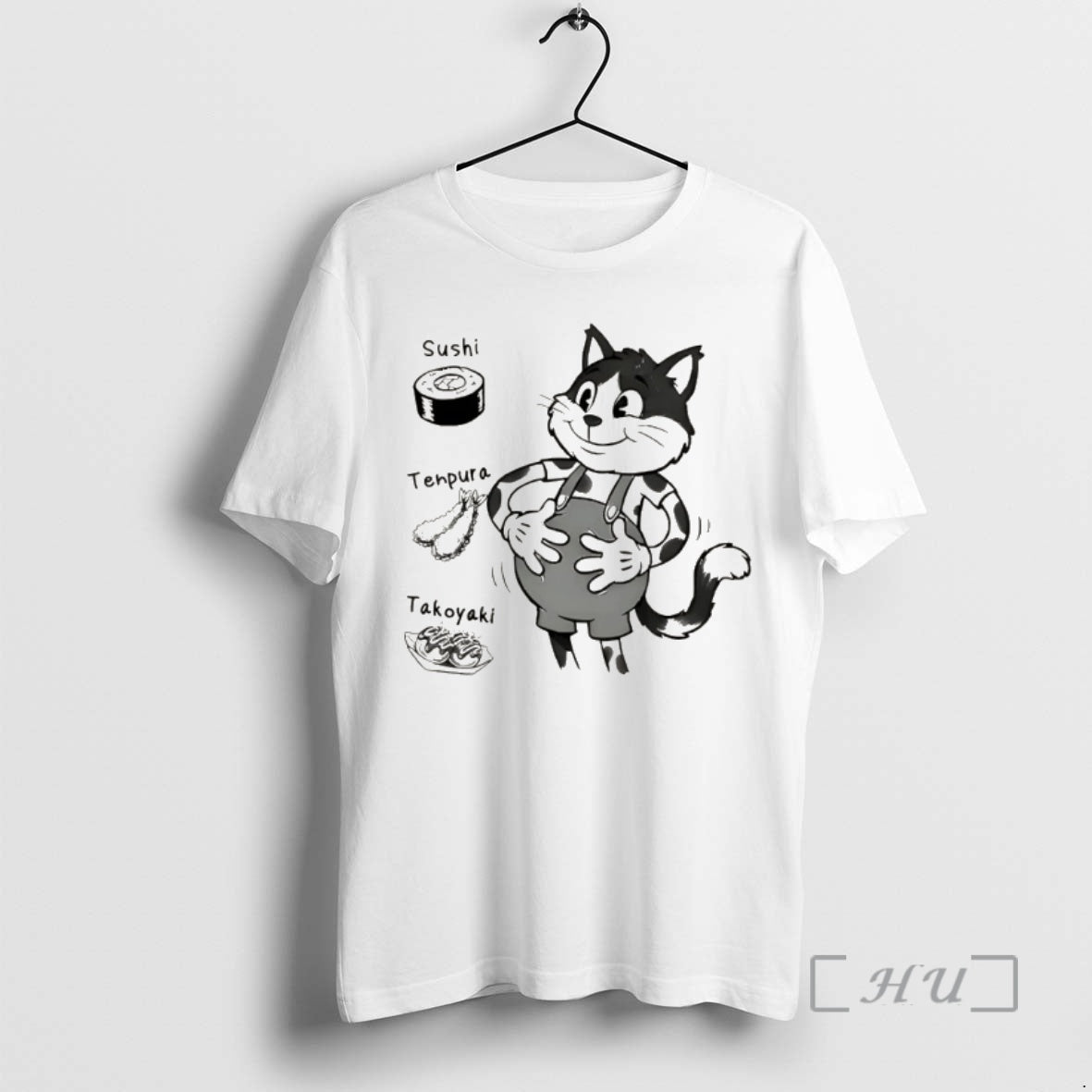 Officials Cute Cat Thats Full Sushi Tempura Takoyaki Vintage Unisex