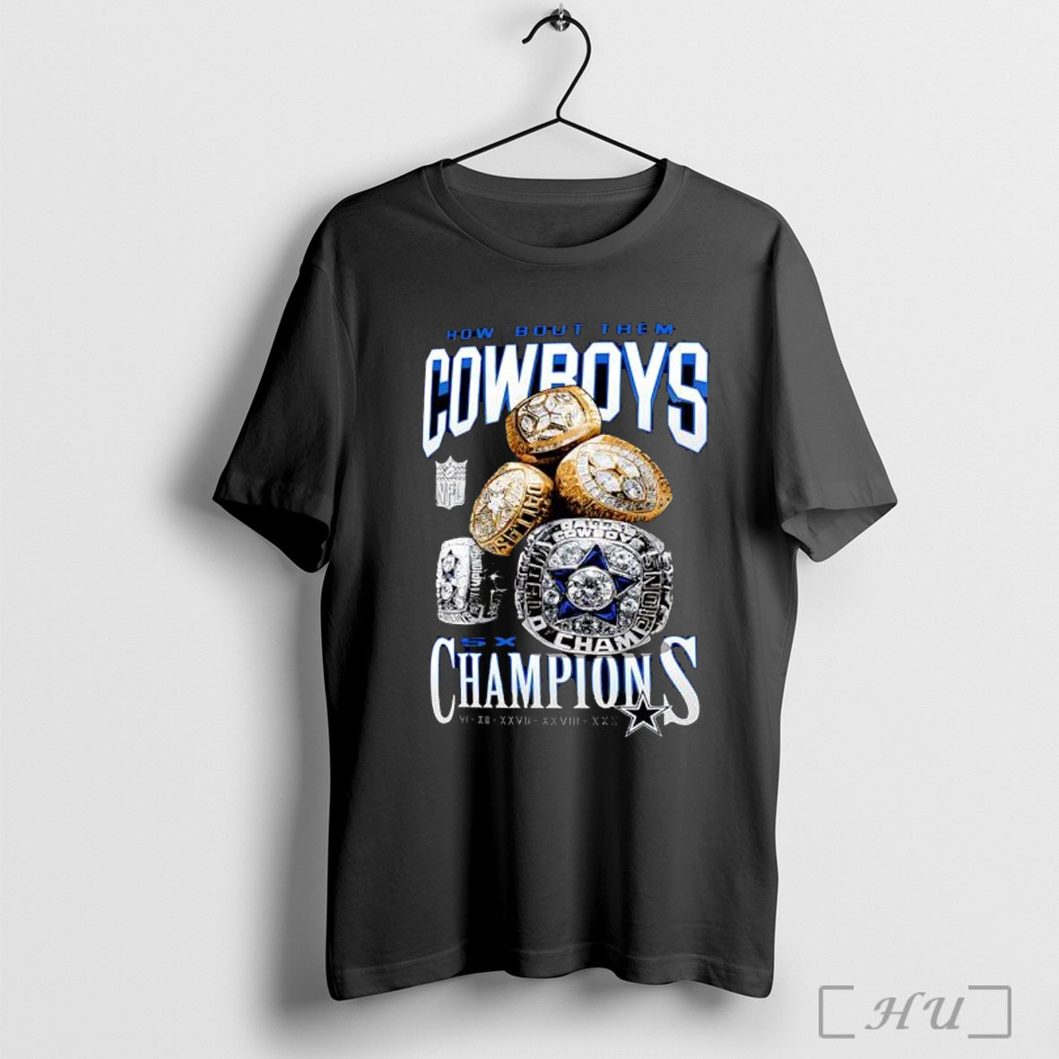 Officials Dallas Cowboys Merchandise 5x Rings T Shirt Unisex