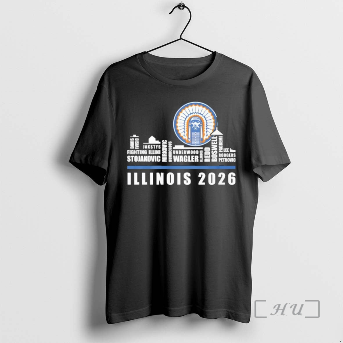 Officials Illinois Fighting Illini Basketball 2026 Skyline Players Name Unisex