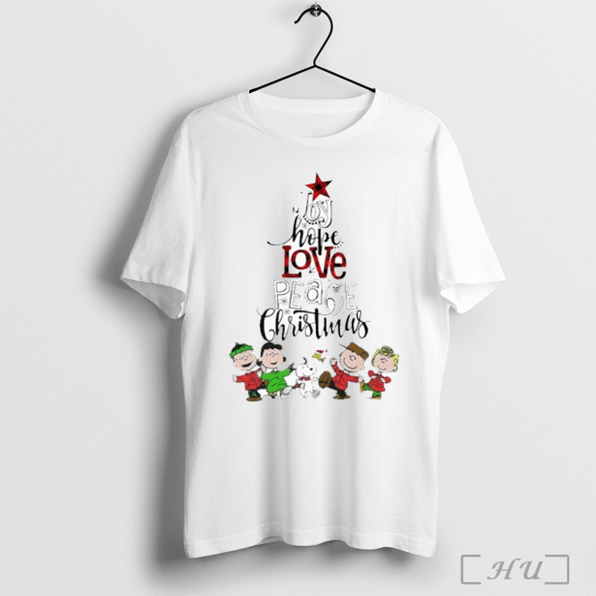 Officials Joy Hope Love Peace Christmas Peanuts T Shirt Unisex