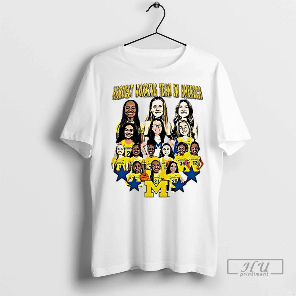 Officials Michigan Wolverines Womens Basketball Hardest Working Team In America Caricature T Shirt