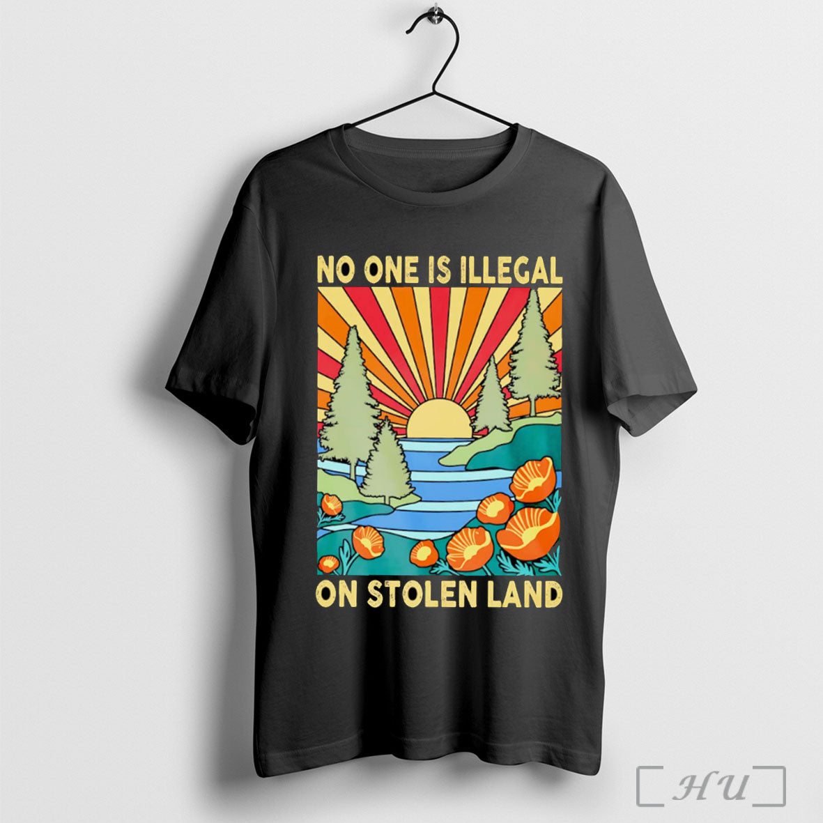 Officials No One Is Illegal On Stolen Land Retro T Shirt Unisex