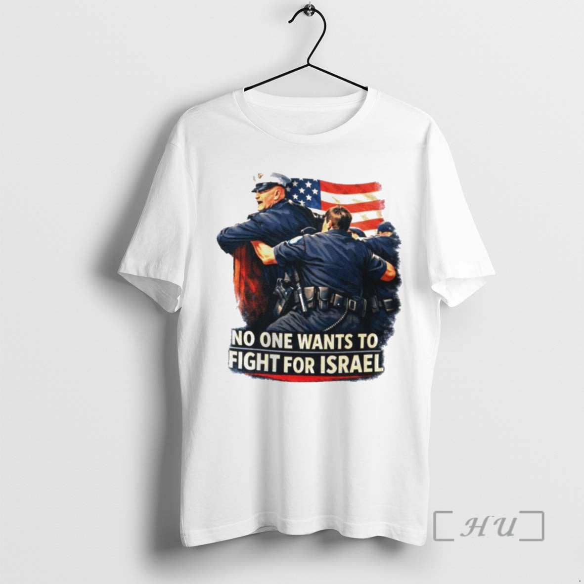 Officials No One Wants To Fight For Israel Political Protest American Flag Premium T Shirts