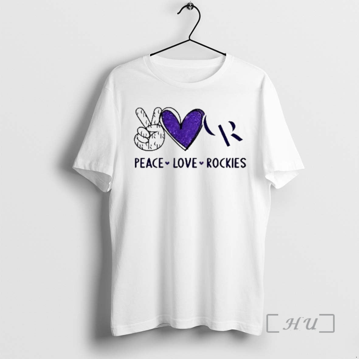 Officials Peace Love Rockies Colorado Purple Heart Baseball Unisex