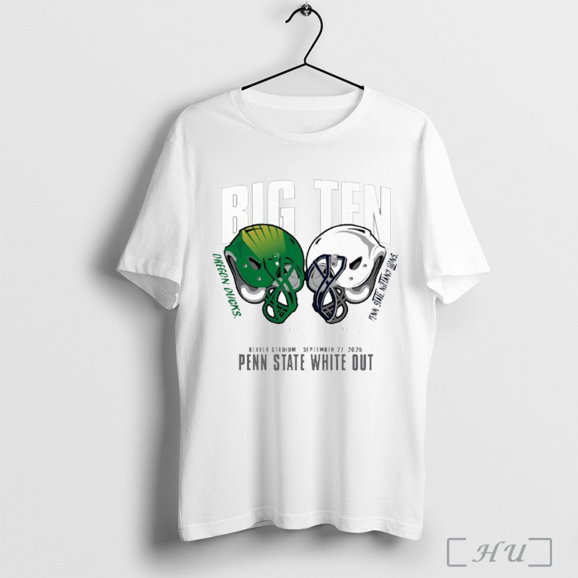 Officials Penn State Dueling Helmet Oregon 2025 White Out T Shirt Unisex