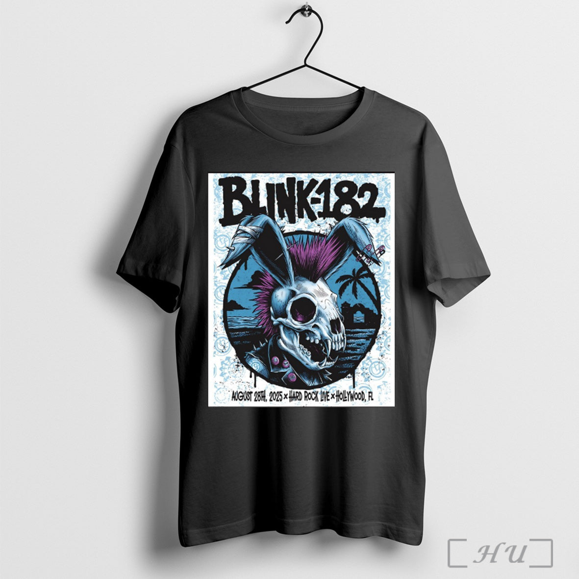 Officials Poster Blink 182 Tour Hard Rock Live In Hollywood Fl August 28 2025 Skull Unisex
