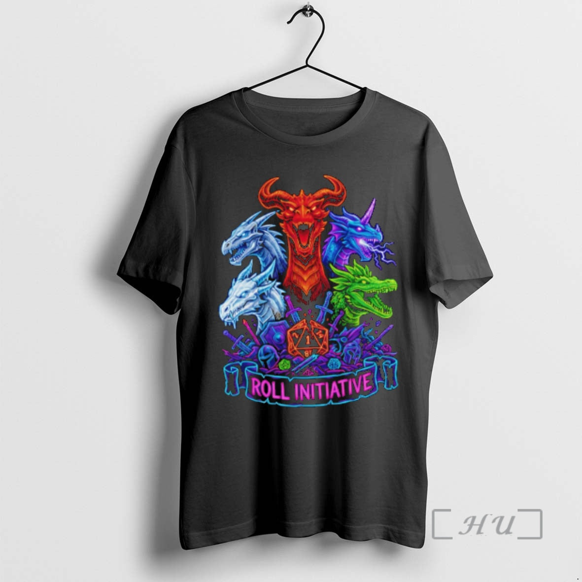Officials Roll Initiative Chromatic Dragons Neon Unisex