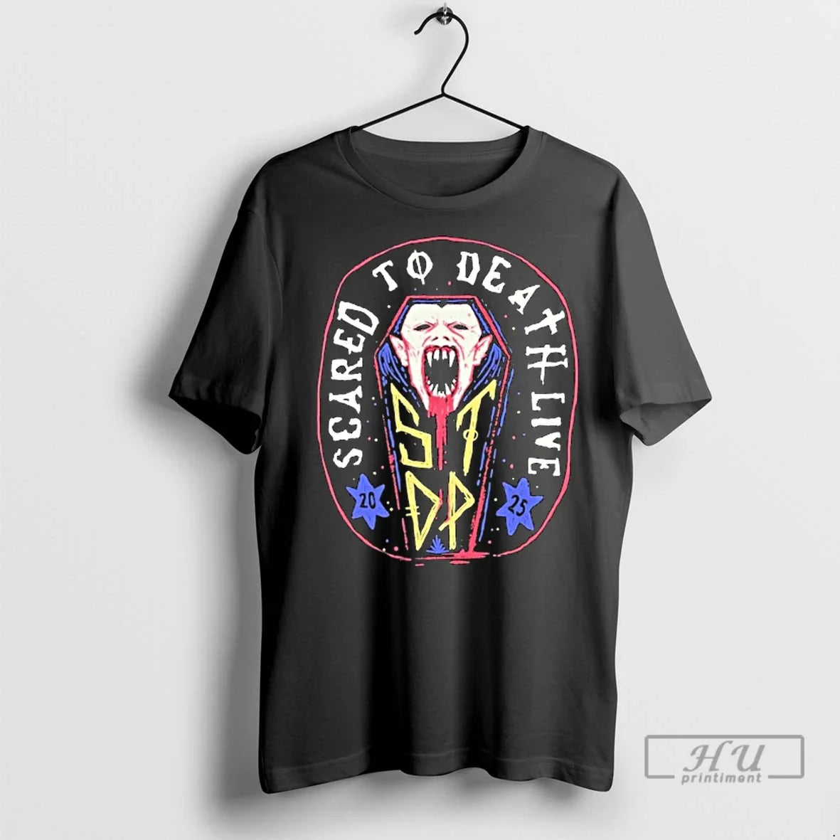 Officials Scared To Death Live 2025 Vampire Coffin T Shirt Unisex