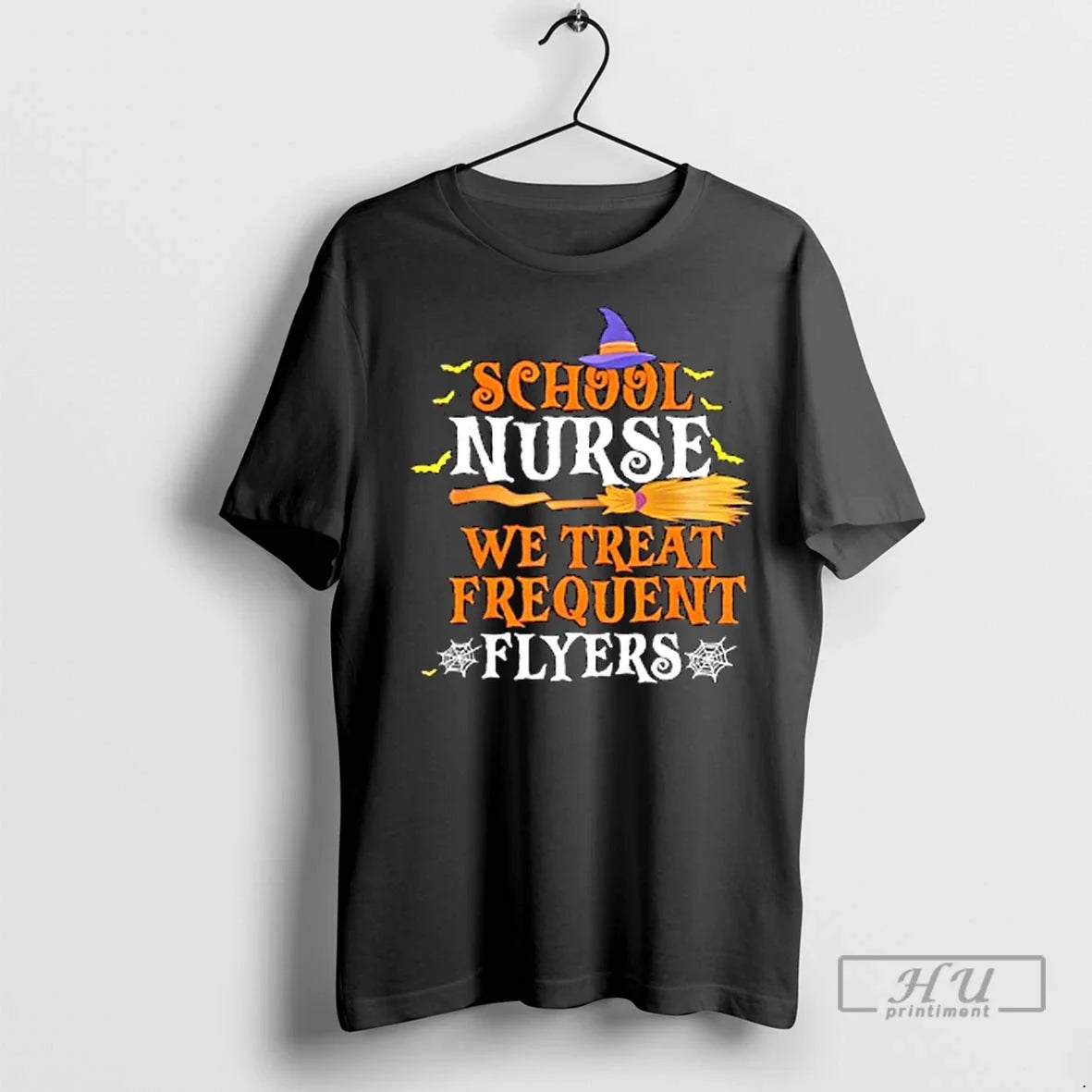 Officials School Nurse We Treat Frequent Flyers Funny Halloween Ladies T Shirt Unisex