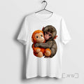 Officials Small Brown Monkey Hugging Orange Stuffed Toy Animal Unisex