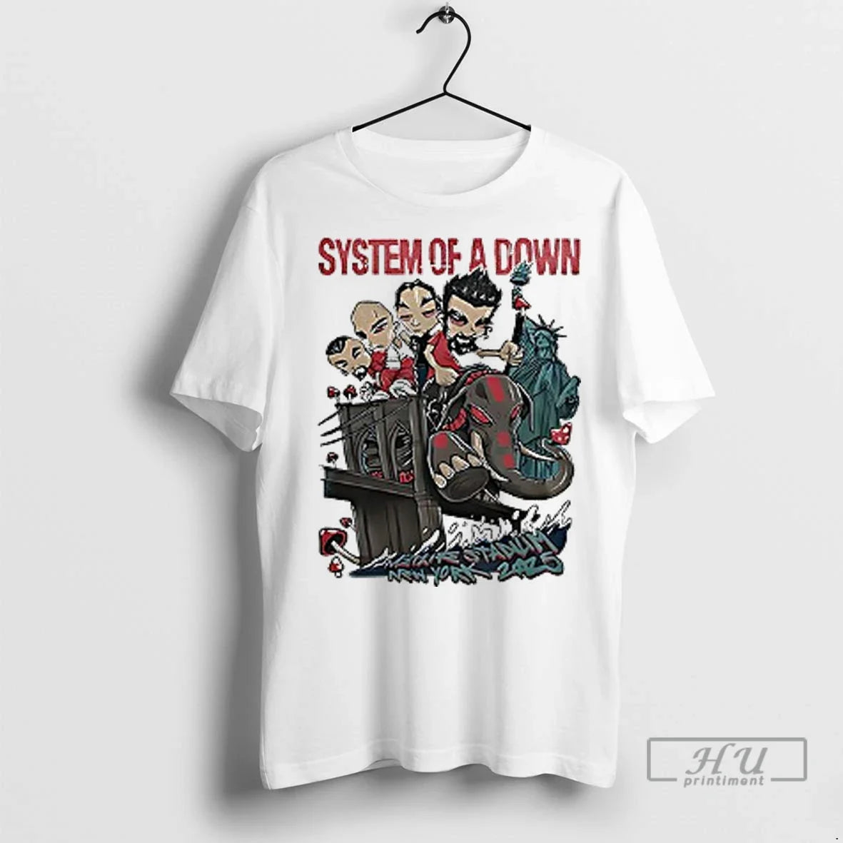 Officials System Of A Down World Tour 2025 Chibi Cartoon T Shirt Unisex