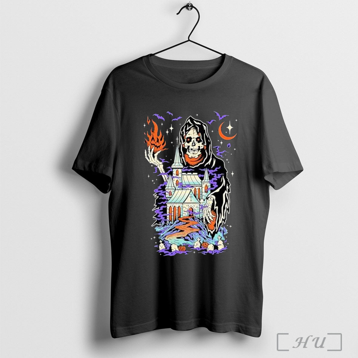 Officials The Haunted Castle Death Halloween T Shirt Unisex