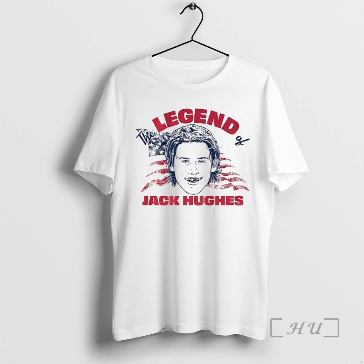 Officials The Legend Of Jack Hughes Usa Hockey American Flag Vintage Premium T Shirts Sweater