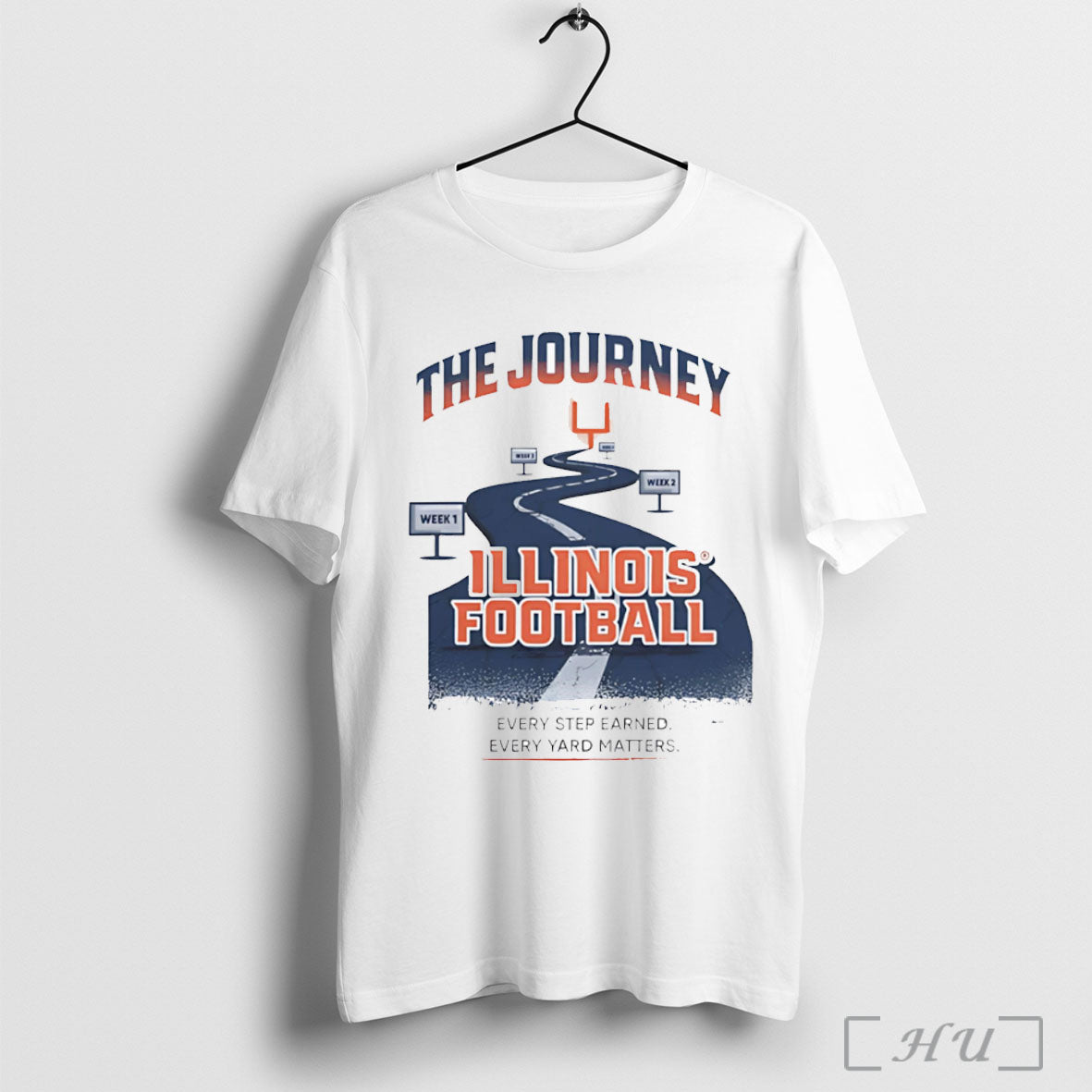 Officials The Journey Illinois Football Every Step Earned Every Yard Matters T Shirt Unisex