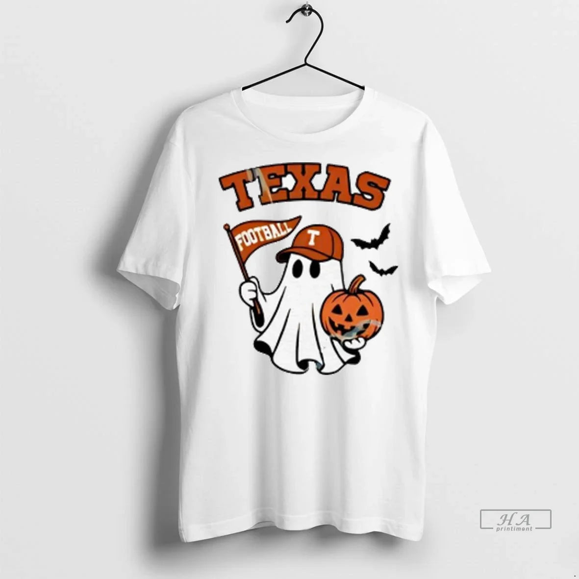 Officials Trendy Halloween Ghost Texas Longhorns Football Flag Pumpkin Ladies Shirt Sweater