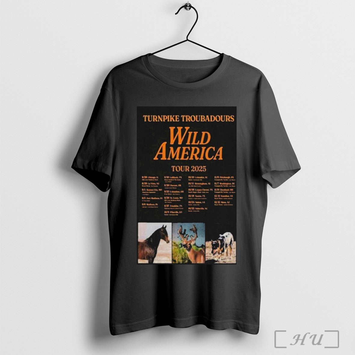 Officials Turnpike Troubadours Wild America Tour 2025 Dates Horse Deer Dog T Shirt Unisex