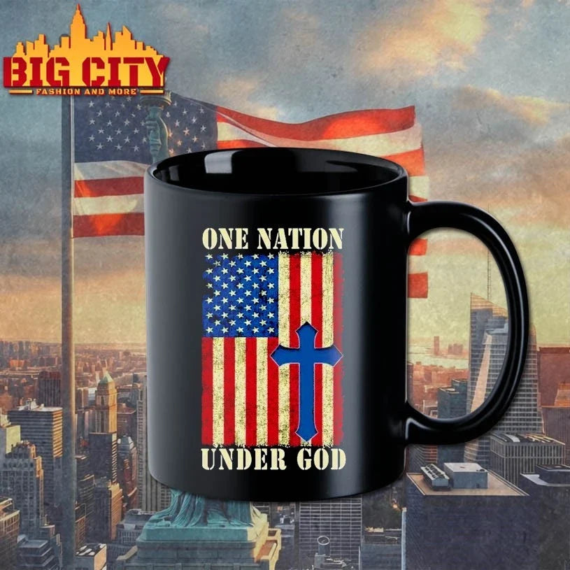 One Nation Under God 4th Of July Patriot Cross USA Flag Unisex