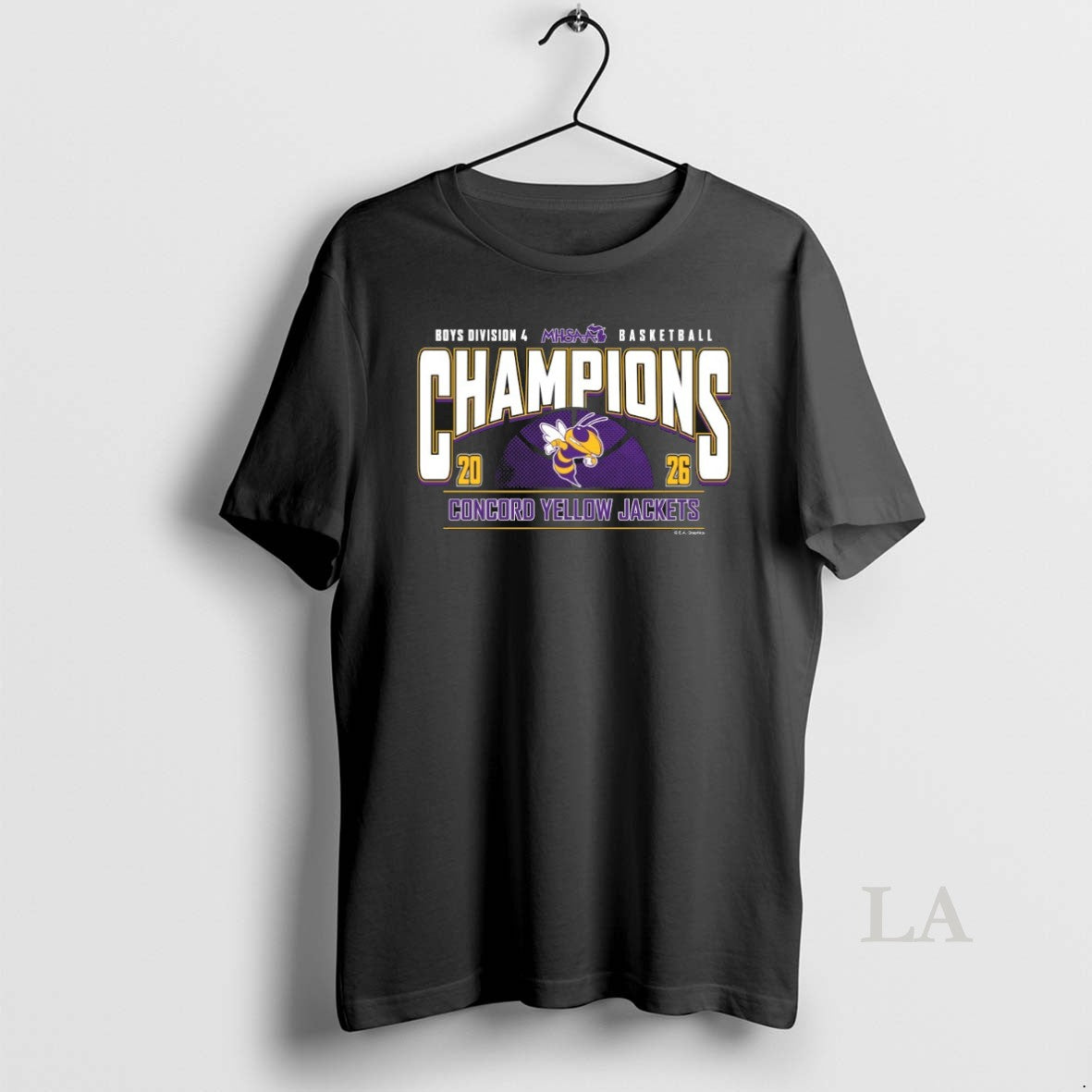 Original 2026 Mhsaa Boys Basketball D4 Champions Concord Yellow Jackets Unisex