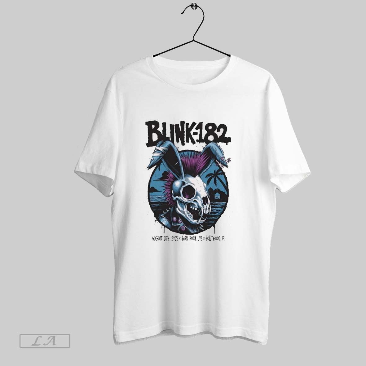 Original Blink 182 August 28th 2025 Hard Rock Live In Hollywood Fl Skull Bunny Unisex