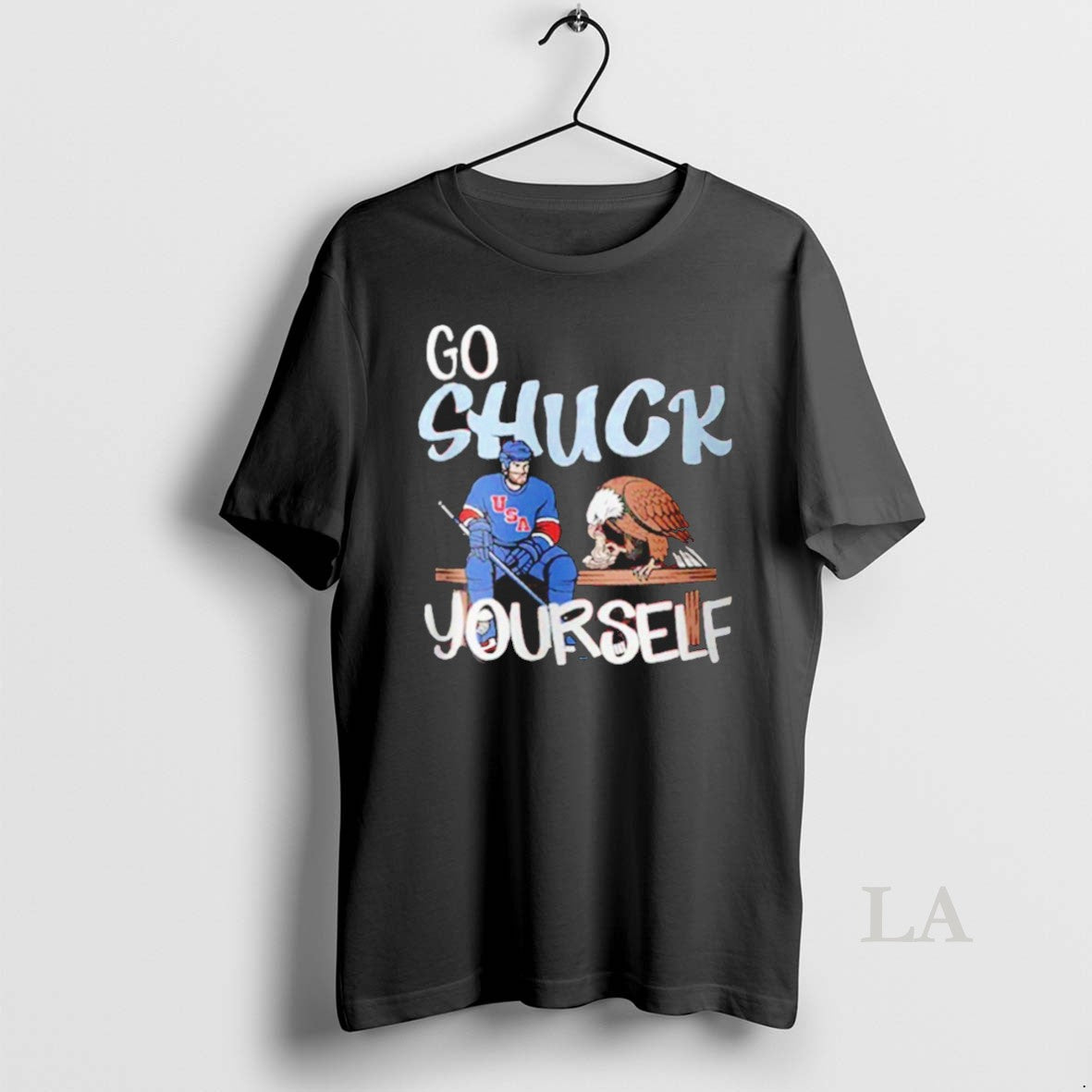 Original Connor Hellebuyck And Eagle Usa Hockey Go Shuck Yourself Unisex