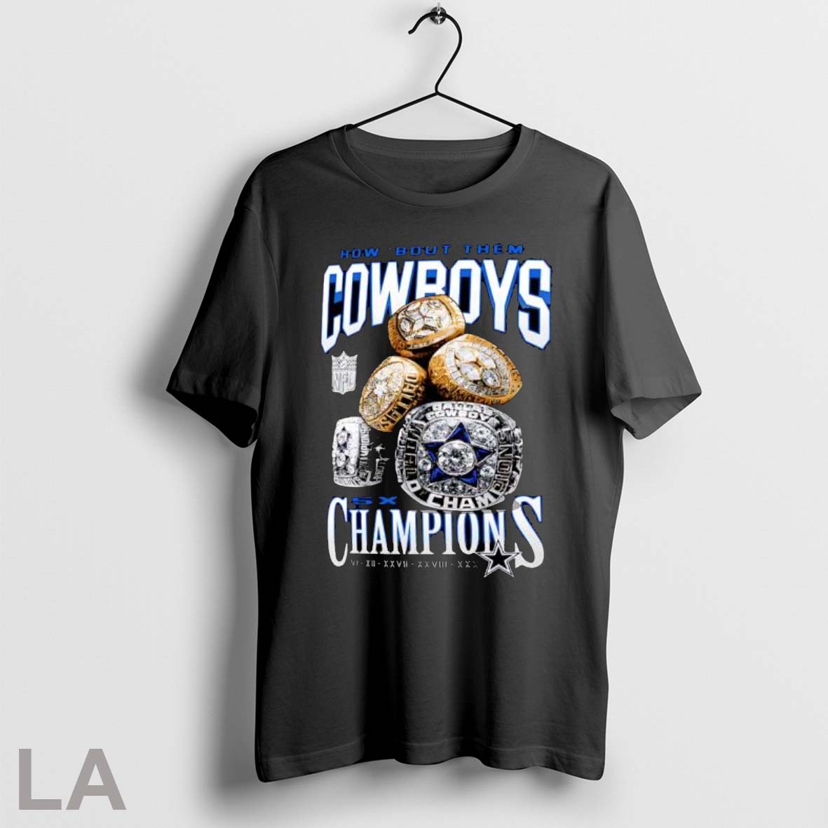 Original Dallas Cowboys Merchandise 5x Rings T Shirt Unisex
