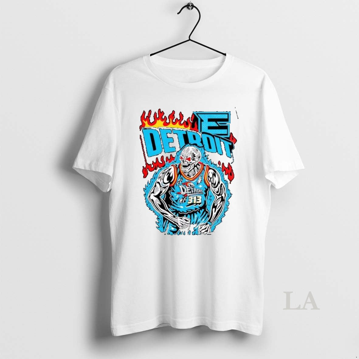 Original Detroit Pistons 313 Basketball Skeleton Muscles Flame Unisex