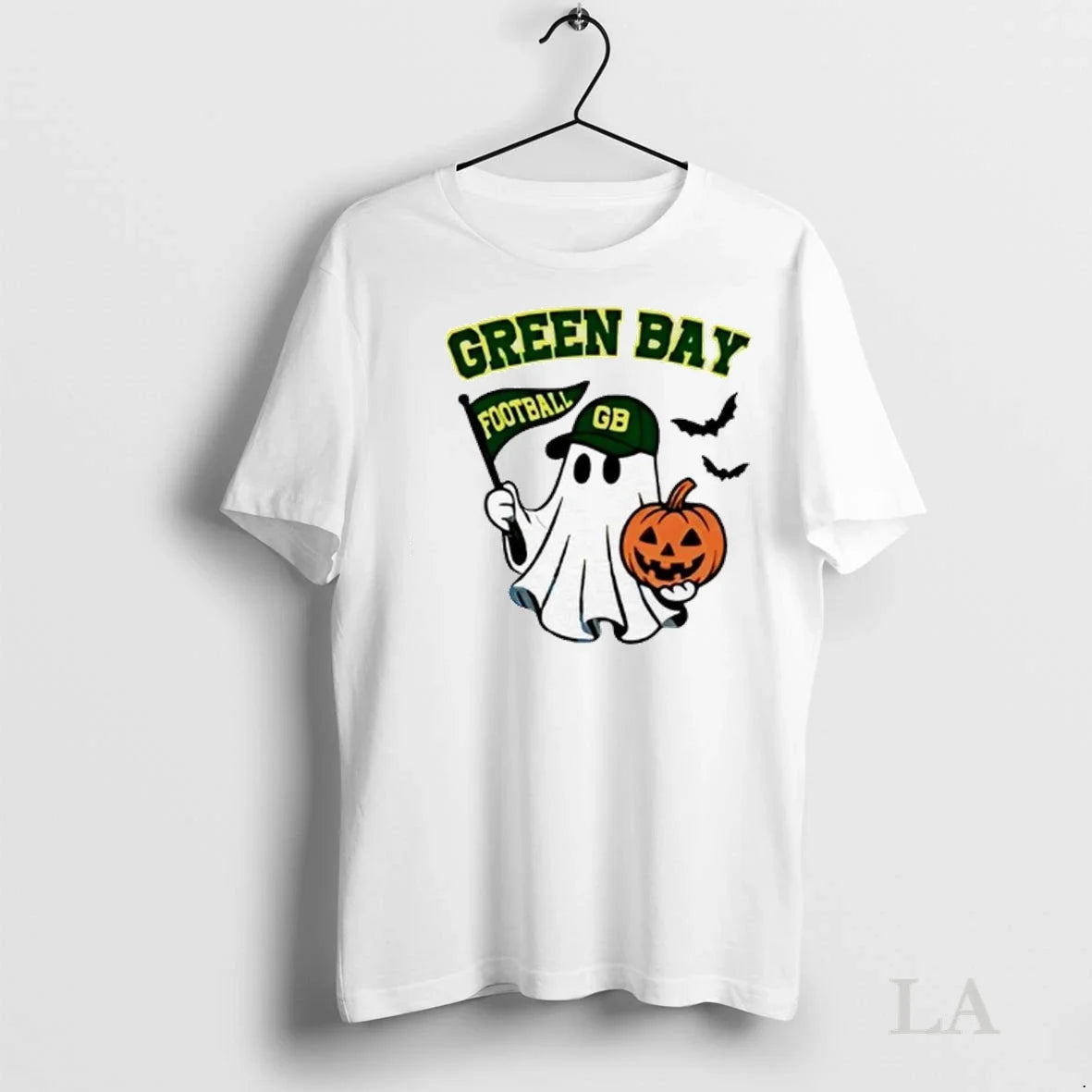 Original Halloween Ghost Green Bay Packers Football Flag Pumpkin Ladies Unisex