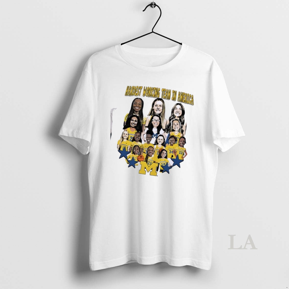 Original Hardest Working Team In America University Of Michigan Womens Basketball Caricature