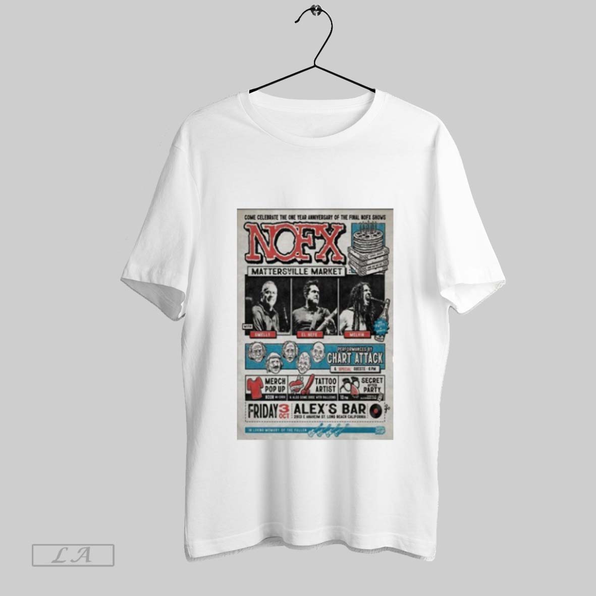 Original Nofx 10 3 2025 Alexs Bar In St Long Beach Ca Poster Shirt Unisex