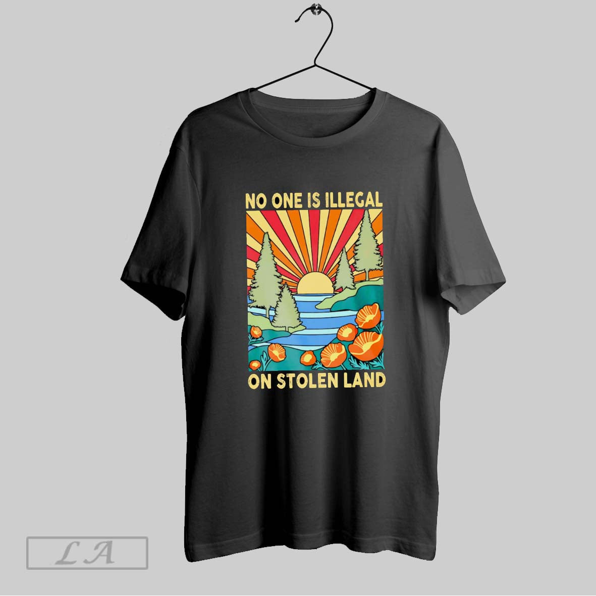 Original No One Is Illegal On Stolen Land Retro T Shirt Unisex