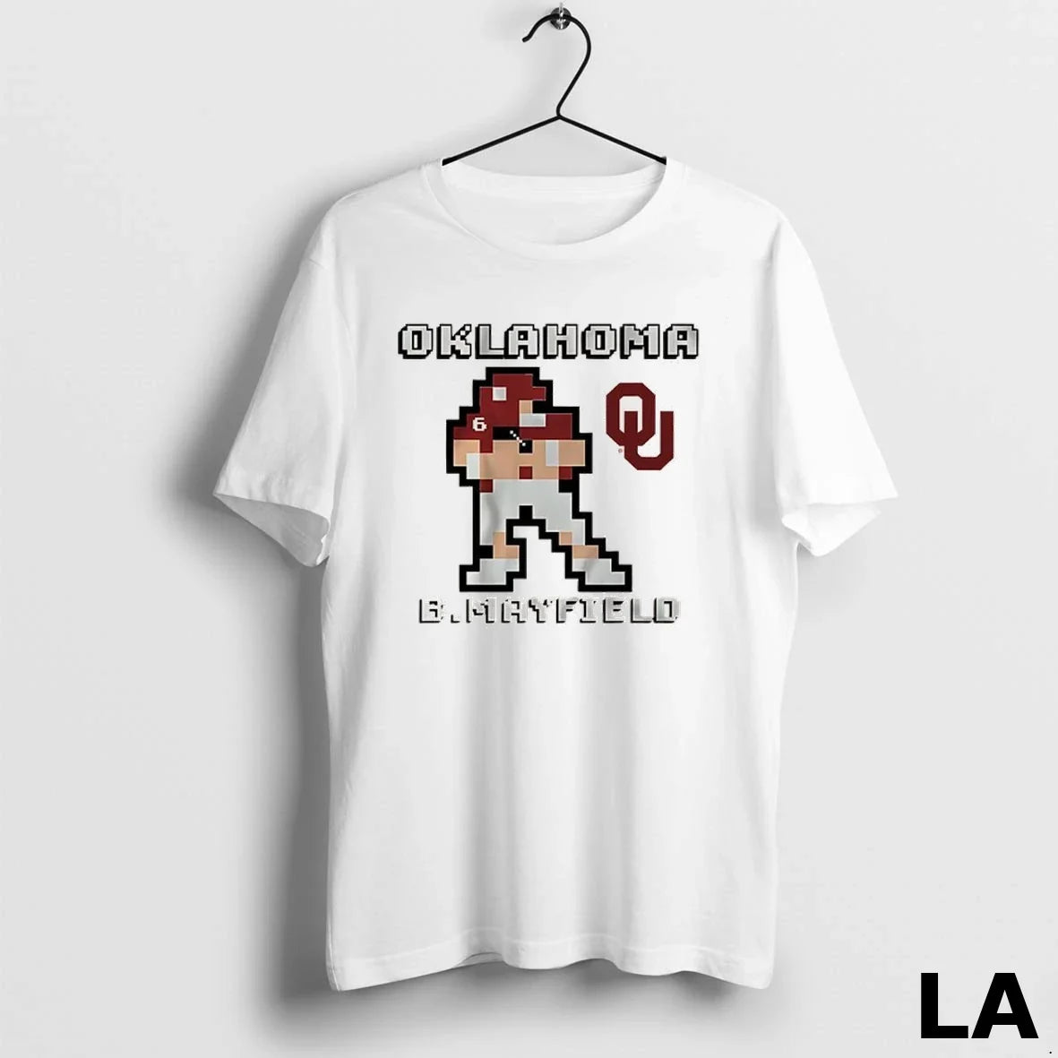 Original Oklahoma Sooners Football Baker Mayfield Retro Baller 8 Bit Unisex