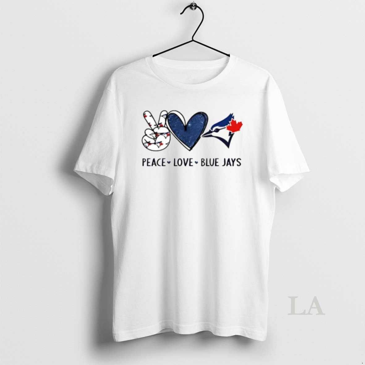 Original Peace Love Blue Jays Toronto Baseball Hand Heart Graphics Unisex