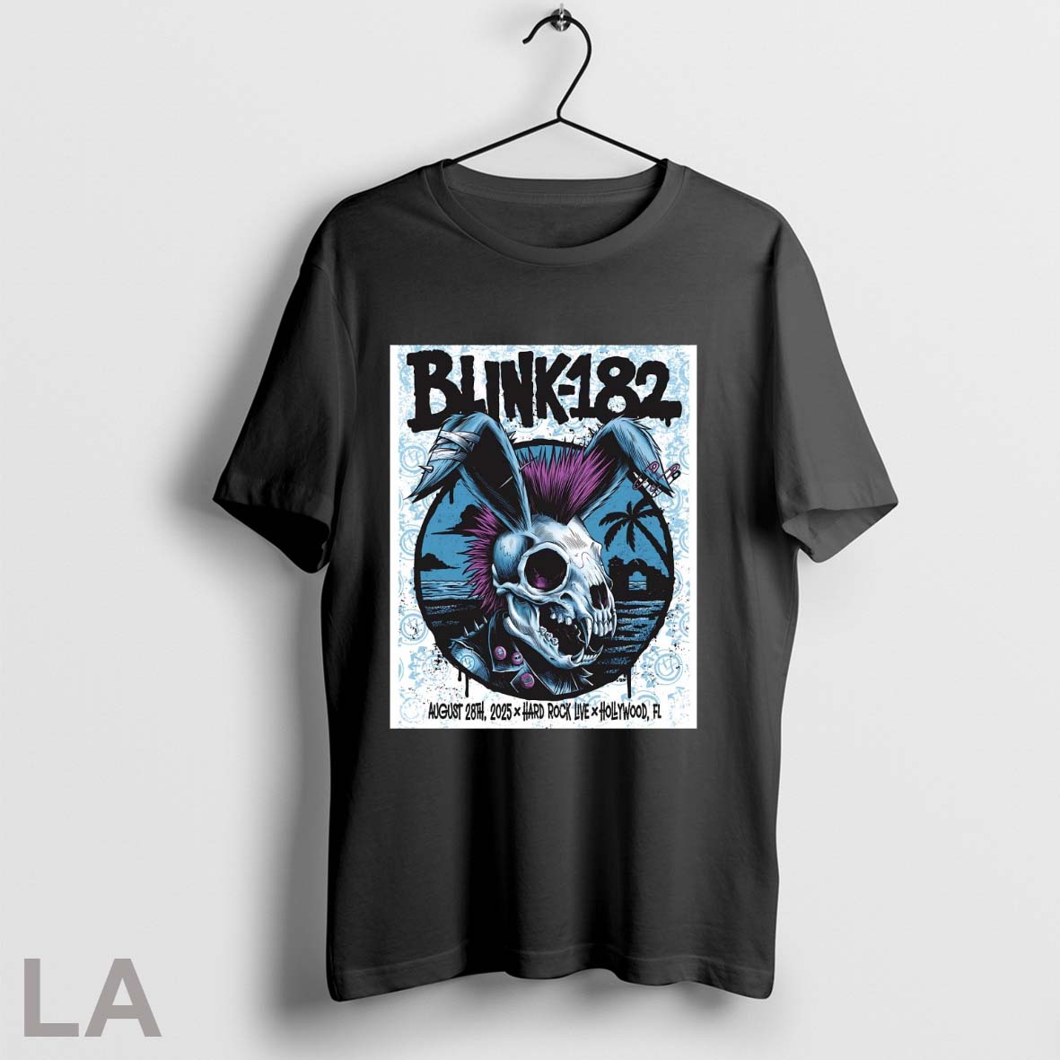 Original Poster Blink 182 Tour Hard Rock Live In Hollywood Fl August 28 2025 Skull Unisex
