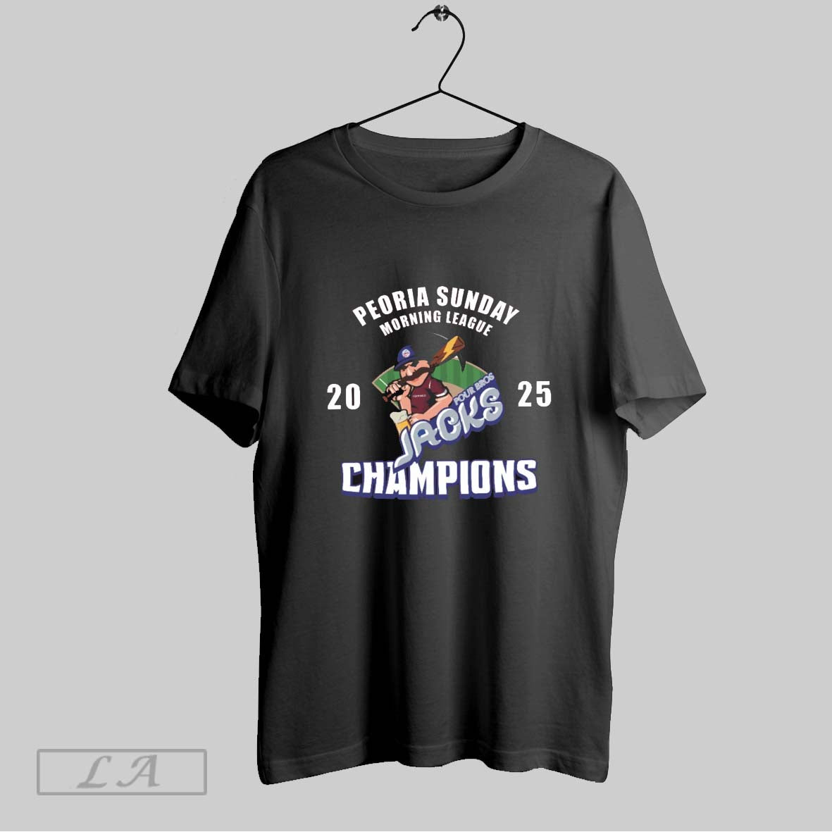Original Pour Bros Jacks Champions Peoria Sunday Morning League In 2025 T Shirt Unisex