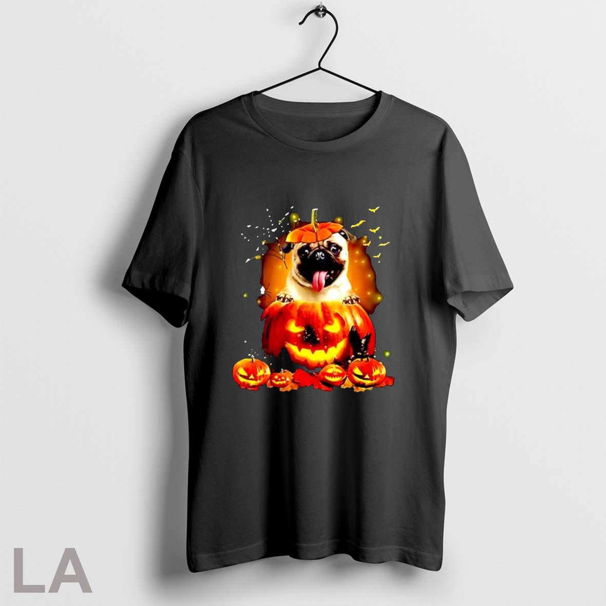 Original Pug Spooky Halloween Pumpkin Head T Shirt Unisex