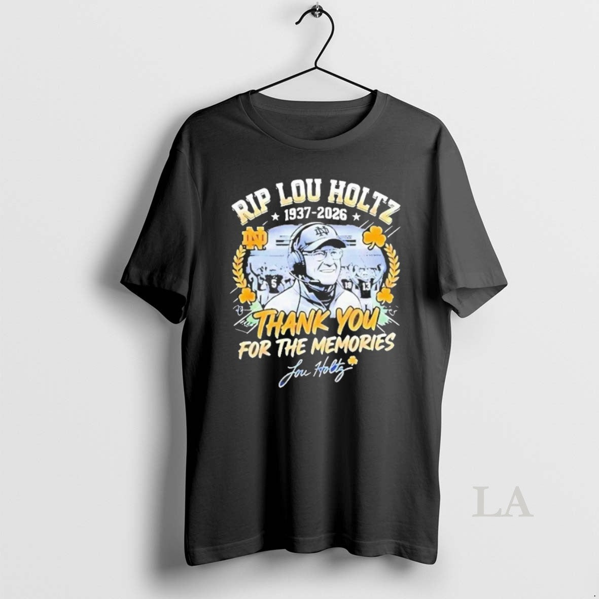 Original Rip Lou Holtz Notre Dame Fighting Irish Football 1937 2026 Signature Unisex