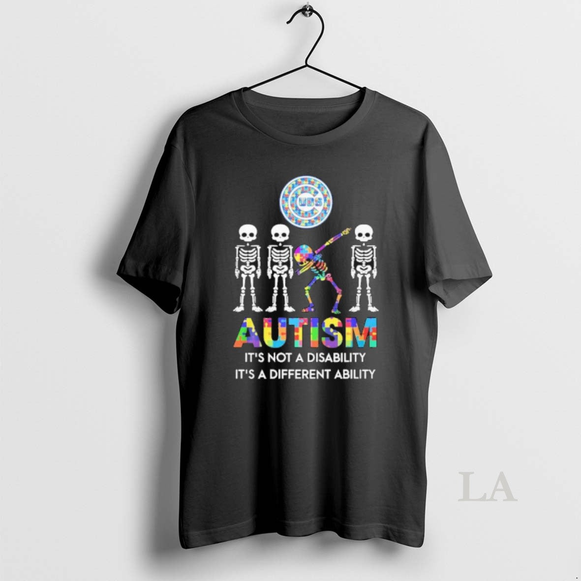 Original Skeleton Dabbing X Chicago Cubs Autism Its Not A Disability Unisex