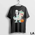 Original Skeleton Riding Dancing Dab Dinosaur Trex Halloween Ladies Unisex