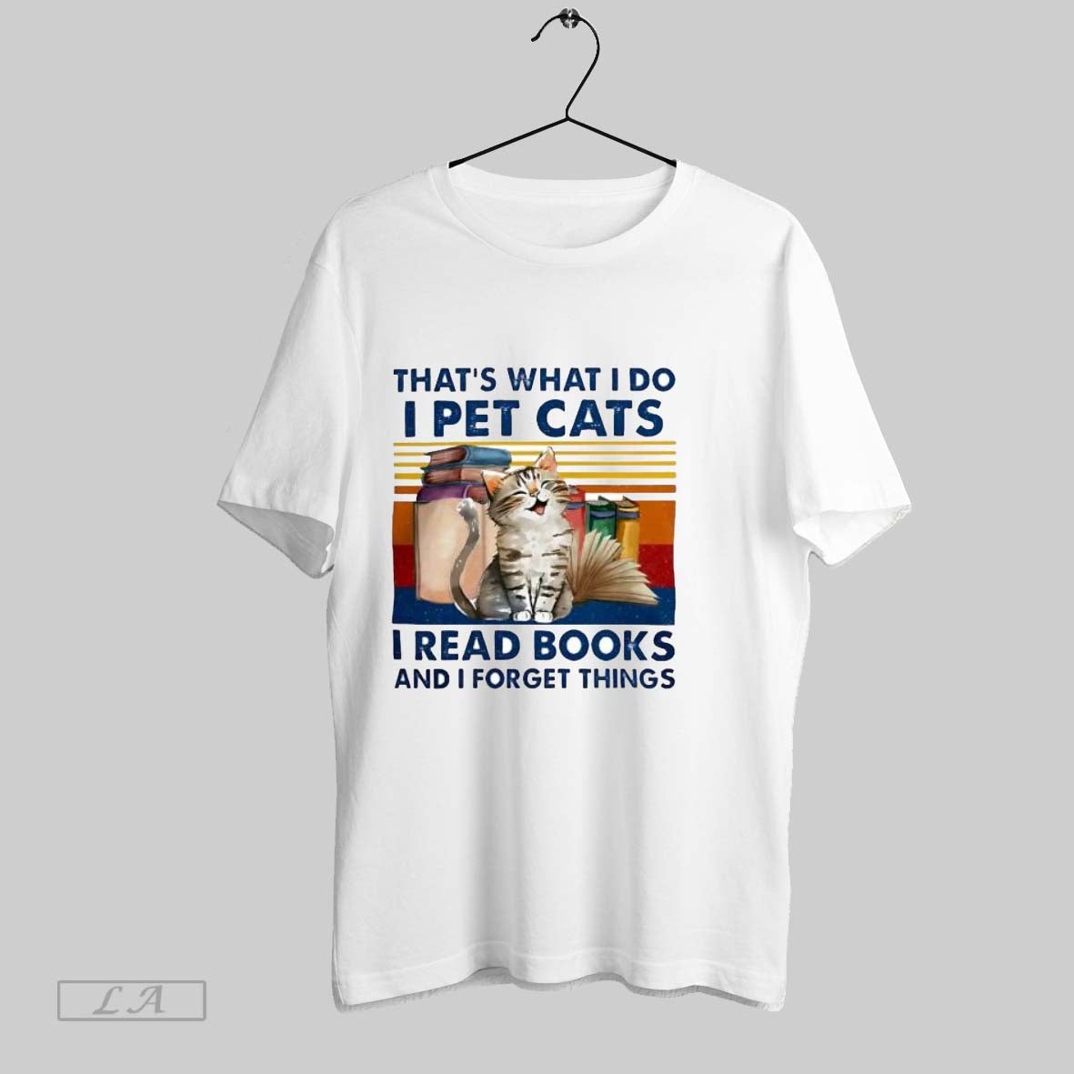 Original Thats What I Do I Pet Cats I Read Books Vintage Unisex